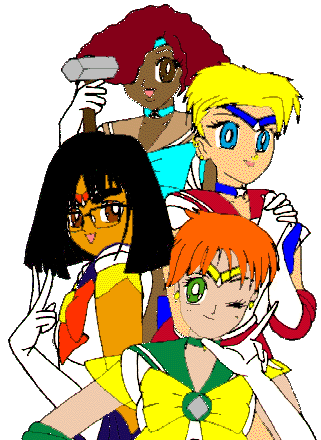 Sailor Omega, Sailor Liberty, Sailor Genesis and Sailor Utopia